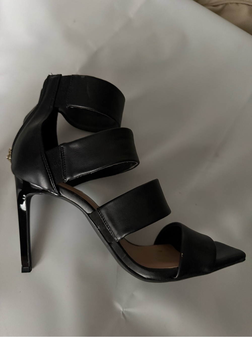 INC International Concepts Black Strappy Stiletto Heel Sandals